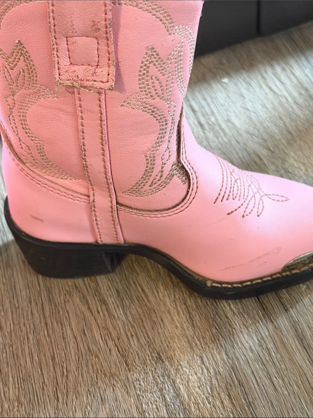 Durango Pink Toddler Western Boots with Embroidered Details